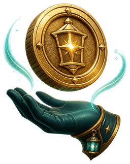 Gold Coin floating above a Cazovia keeper's hand